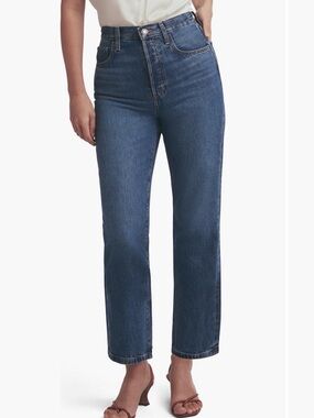 Favorite Daughter Otto Jeans High-Rise Straight Leg Jeans in Blue (Deane)